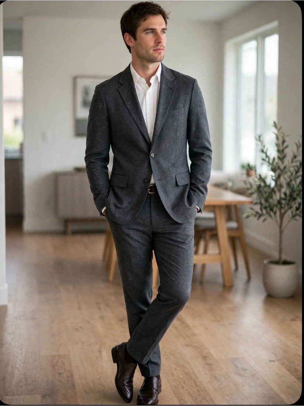 J Crew Ludlow Slim suit 40R /34x34 charcoal gray-moon british cloth wool NWT